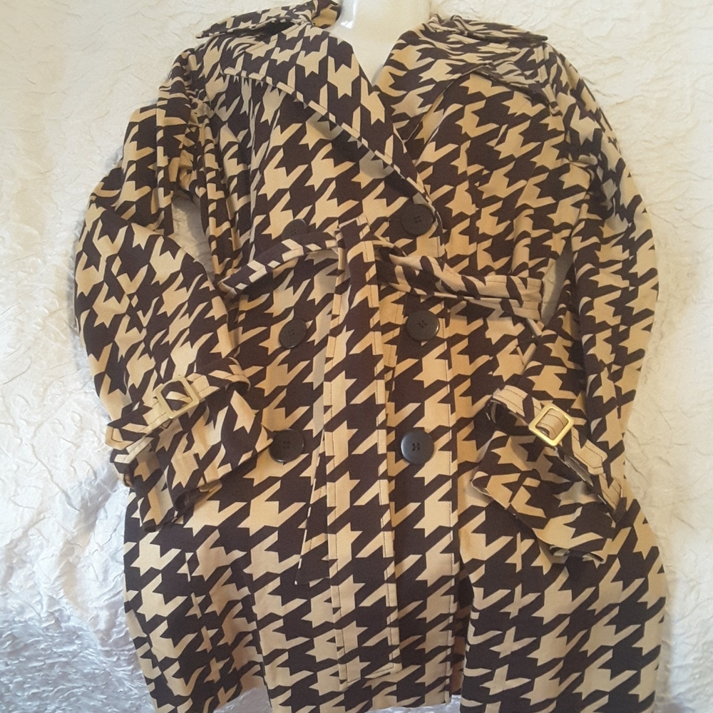 Vertigo hounds tooth  double breasted trench coat